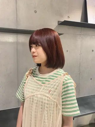 ショート カラー ヘアアレンジ ボブ艶モテカラー🫧 カリンのヘアスタイル