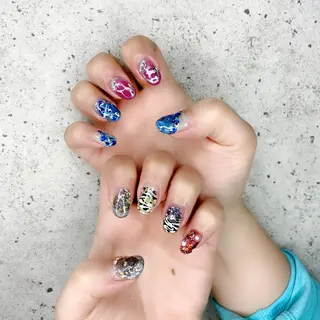 ミディアム カラー パーマ ヘアアレンジ メンズ キッズ ネイル マツエク・マツパ Salon Ｋのネイルデザイン