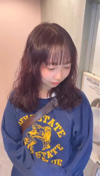 ミディアム カラー パーマ カノン/アニオタ🧡 暖色/酸性ストレートのヘアスタイル
