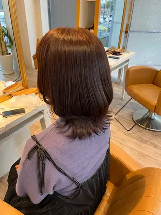 ミディアム カラー yui🥀/ボブ /ブリーチなしカラーのヘアスタイル