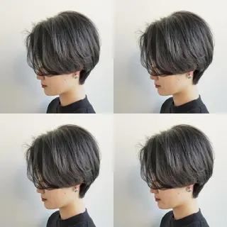 ショート カラー パーマ ヘアアレンジ iplus✴ まつげ、眉毛、耳つぼのマツエク・マツパデザイン