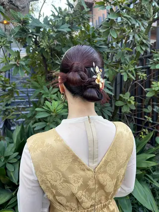 セミロング ヘアアレンジ 🎗️【ヘアセット 美眉】吉川玲🎗️のヘアスタイル