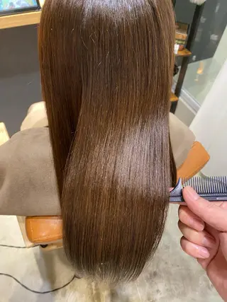 セミロング パーマ 田中 アキオのヘアスタイル