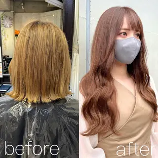 ロング カラー ヘアアレンジ 八巻 晴香のヘアスタイル