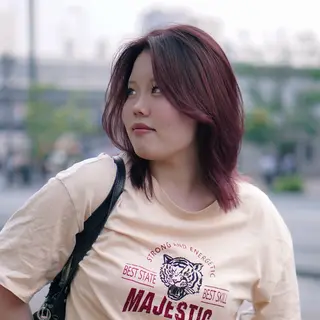 ミディアム カラー 小顔レイヤー/ 透明感カラー/増田のヘアスタイル