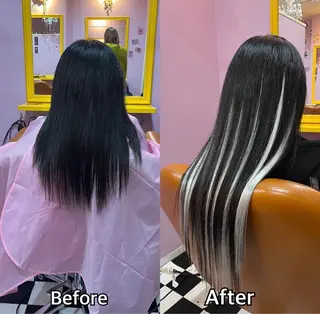 ロング シール+ちび編み込み エクステ梅田🐨のヘアスタイル