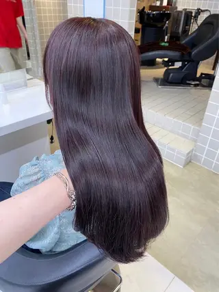 セミロング 韓国レイヤー🕊️ 柔らかベージュ🧸のヘアスタイル