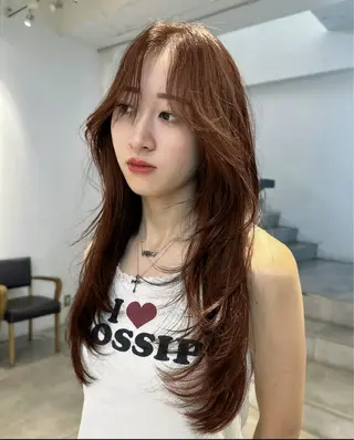 セミロング カラー ブラウン/暖色/レイ ヤー/ココトキ🌺のヘアスタイル