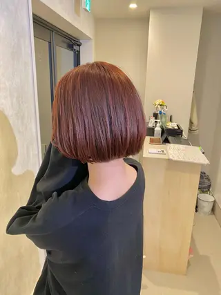 ショート カラー ボブ/縮毛矯正/ レイヤー/塚田のヘアスタイル