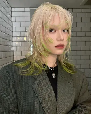 カラー films所属・AYA/films 韓国/レイヤー／ボブのヘアスタイル