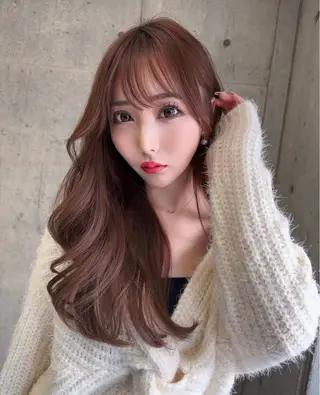 ロング 縮毛矯正/ブリーチ なしダブルカラー輝希のヘアスタイル