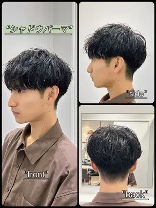 ショート パーマ メンズ calna by ELMO  上ノ井のヘアスタイル