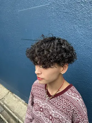 パーマ メンズ メンズパーマ眉毛 特化アユム🔥のヘアスタイル