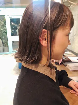 ミディアム カラー パーマ/レイヤー 岩山丈一郎のヘアスタイル