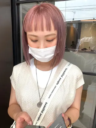 カラー アカリ /パーマスタイルのヘアスタイル