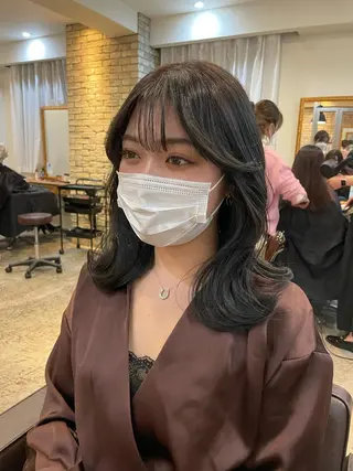 ミディアム カラー ヘアアレンジ 髪質改善特化 🫧松野力也のヘアスタイル