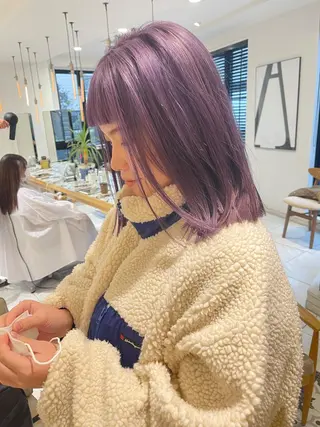 ミディアム カラー ラベンダー/レイヤー スタイル🤎mamiのヘアスタイル