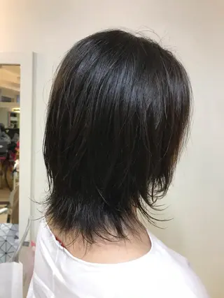 ミディアム カラー パーマ 横田 尚登のヘアスタイル