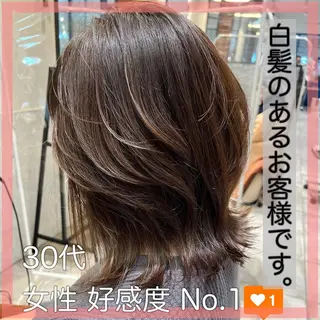 ミディアム カラー 長津 健一郎のヘアスタイル