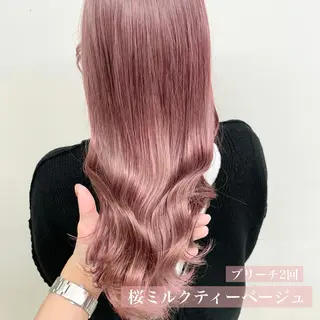 セミロング カラー 🩵ハイトーン 美咲🩵のヘアスタイル