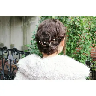 ヘアアレンジ Click所属・クニモトハルナ ボブ/柔らかカラーのヘアスタイル