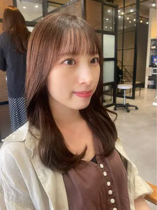 ミディアム 韓国カット/透明感 Re.Labo岡本のヘアスタイル