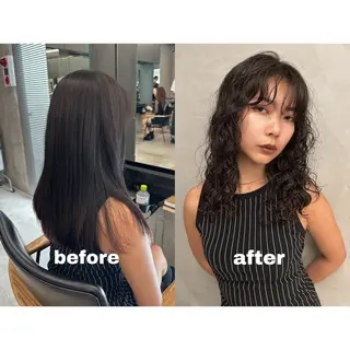 セミロング パーマ お悩み解決パーマ hana🩰のヘアスタイル