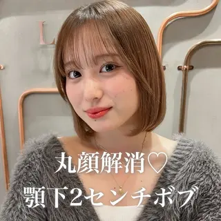 ショート カラー ボブ/巻ける縮毛矯正 /韓国レイヤーはなのヘアスタイル