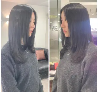 セミロング 友田 千栄のヘアスタイル