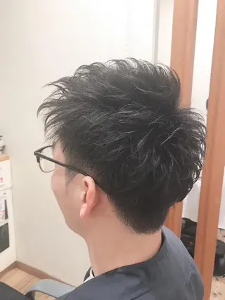 ショート パーマ メンズ アザマ　ヤスカツ _rosso 川口のヘアスタイル