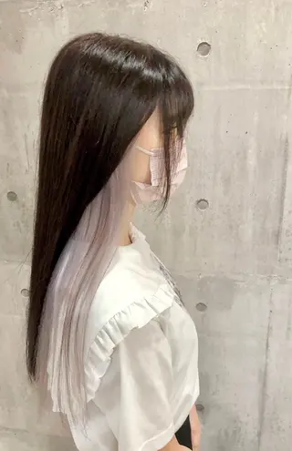 ロング カラー レイヤー/韓国 ハイトーン興津史弥のヘアスタイル