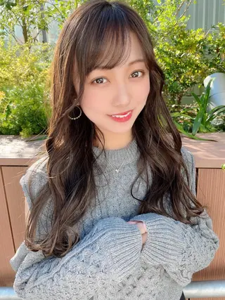 セミロング カラー ヘアアレンジ 顔周りカット/髪質改 善/新宿/畑中稔里のヘアスタイル