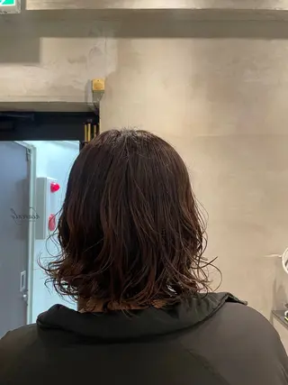 ミディアム パーマ 新宿 /透明感カラー レイヤー/NANAのヘアスタイル