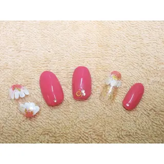 ネイル 痛ネイル/ワンホン/ フィルイン/長さだしのネイルデザイン