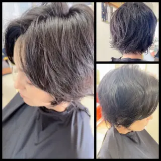 ミディアム カラー パーマ 中島 剛のヘアスタイル
