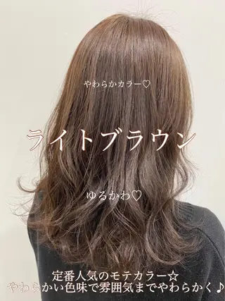 ミディアム カラー パーマ ヘアアレンジ メンズ キッズ ネイル マツエク・マツパ ♡モテ髪/似合わせ♡ 透明感/JUICE♡のヘアスタイル