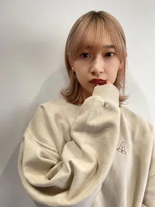 ミディアム カラー 嶋佐 昌大 シマサマオのヘアスタイル