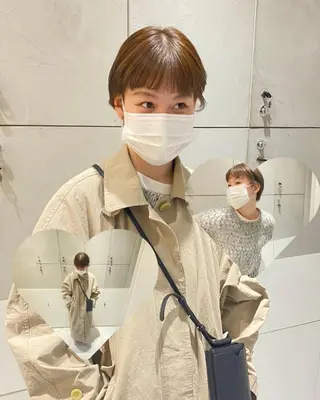 ショート カラー 艶感/ナチュラル 🩵amiのヘアスタイル