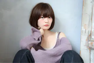 ショート カラー パーマ 野崎 ひかりのヘアスタイル