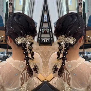 セミロング ヘアアレンジ ☻モエカ/ハイトーン アレンジ☻のヘアスタイル