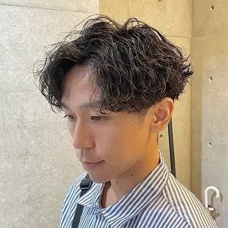 ショート パーマ メンズ 心斎橋メンズパーマ/ シャドウ/山下拓実のヘアスタイル