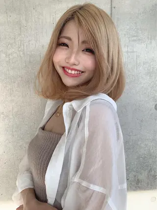 ミディアム カラー 赤み消し韓国ヘア レイヤー縮毛🤍渡邉のヘアスタイル