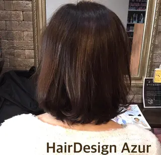 ミディアム カラー パーマ HairDesign Azurのヘアスタイル