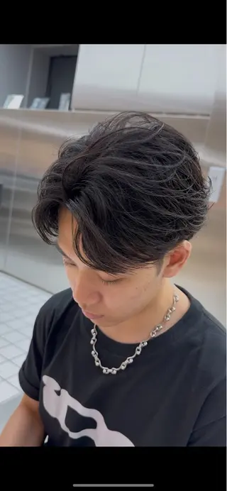 ショート パーマ ヘアアレンジ メンズ fifth park 六反穂 龍介のヘアスタイル