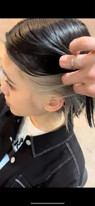 ミディアム カラー パーマ ヘアアレンジ メンズ ネイル マツエク・マツパ アイブロウ ダブルカラー 新宿のヘアスタイル