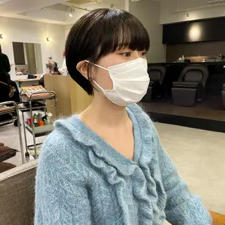 ショート カラー レイヤーパーマ＊ 顔まわり似合わせのヘアスタイル