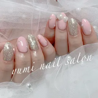 ネイル shineジェル& チップ長さだしのネイルデザイン