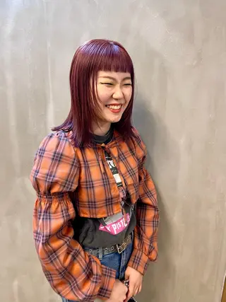 ミディアム カラー パーマ ヘアアレンジ メンズ キッズ ネイル マツエク・マツパ アイブロウ tatsumi/ボブ ウルフ/レイヤーのヘアスタイル