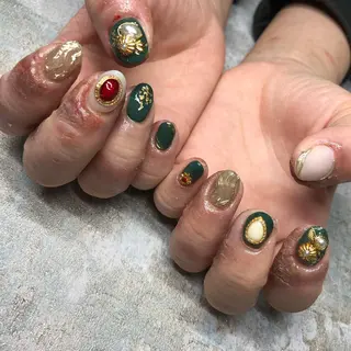 ロング カラー ヘアアレンジ キッズ ネイル マツエク・マツパ 福田 加奈のネイルデザイン