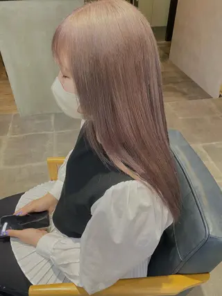 セミロング カラー 韓国×髪質改善カラー 💎hinaのヘアスタイル